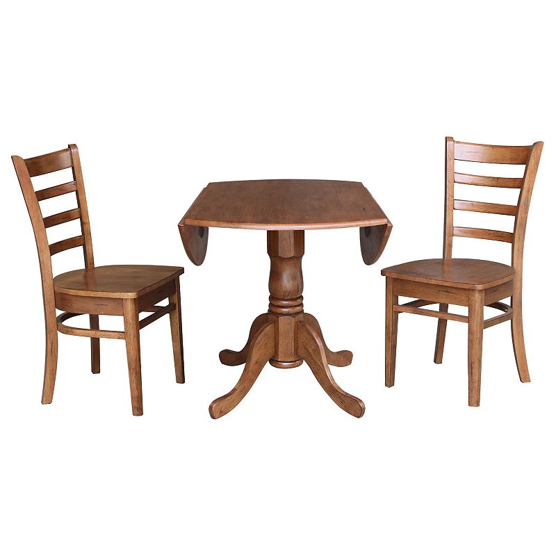 International Concepts 42-in. Drop-Leaf Table and Chairs 3-piece Set