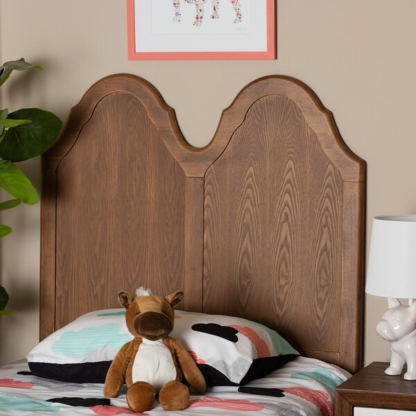 Tobin Vintage Classic Ash Walnut Wood Arched Headboard - - 32969793