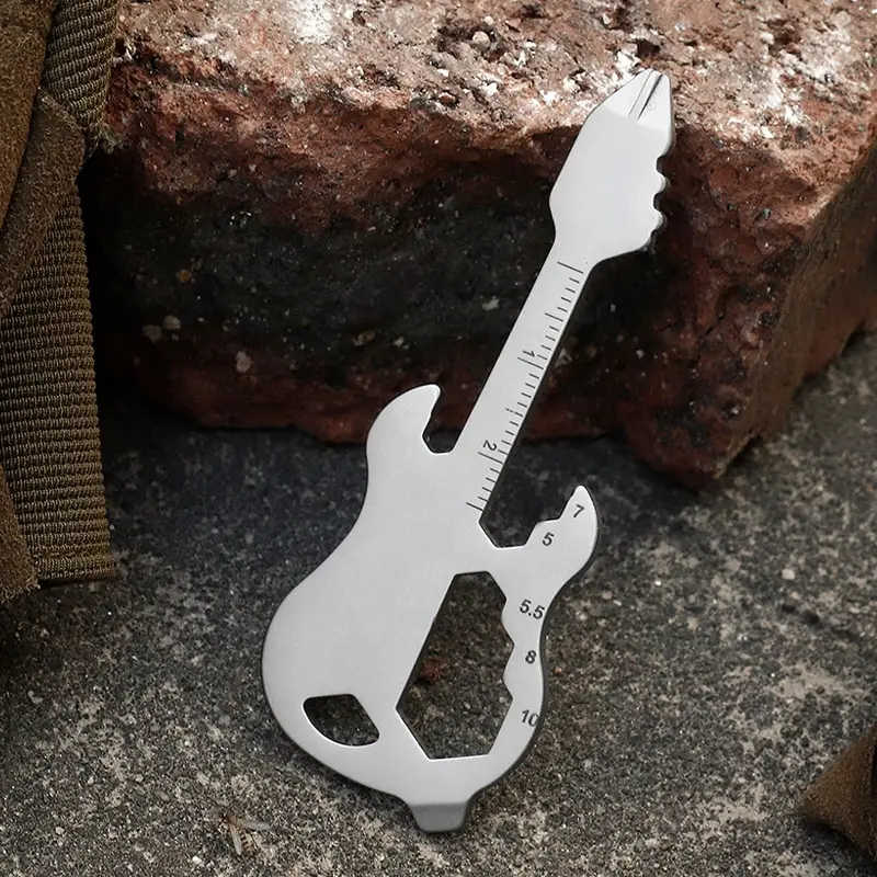 New Arrival EDC Multifunctional Guitar Tools Mini Camping Portable Hiking Outdoor Key Chain Tools