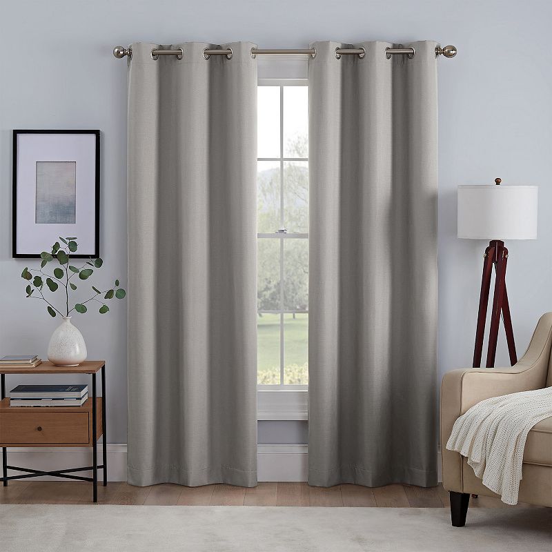 eclipse Khloe 100% Absolute Zero Blackout Solid Textured Thermaback Window Curtain Panel