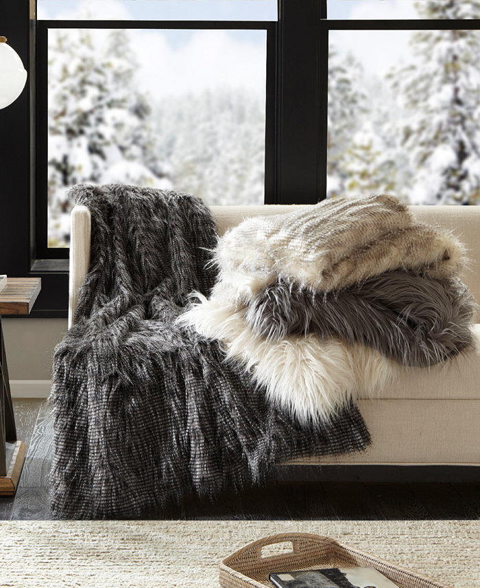 Madison Park Edina Faux-Fur Throw， 50