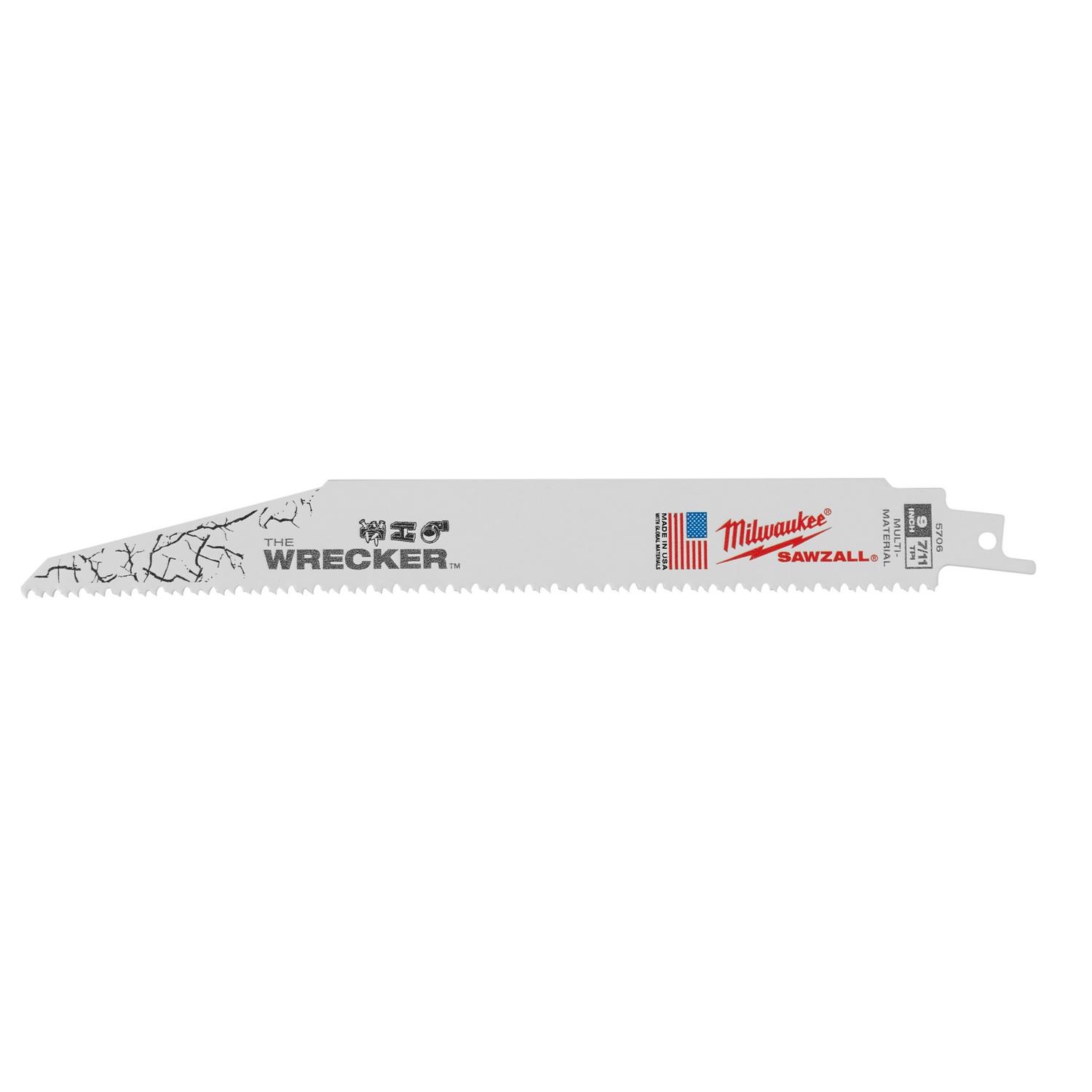 MW The Wrecker 9 in. Bi-Metal Demo Reciprocating Saw Blade 7/11 TPI 1 pk