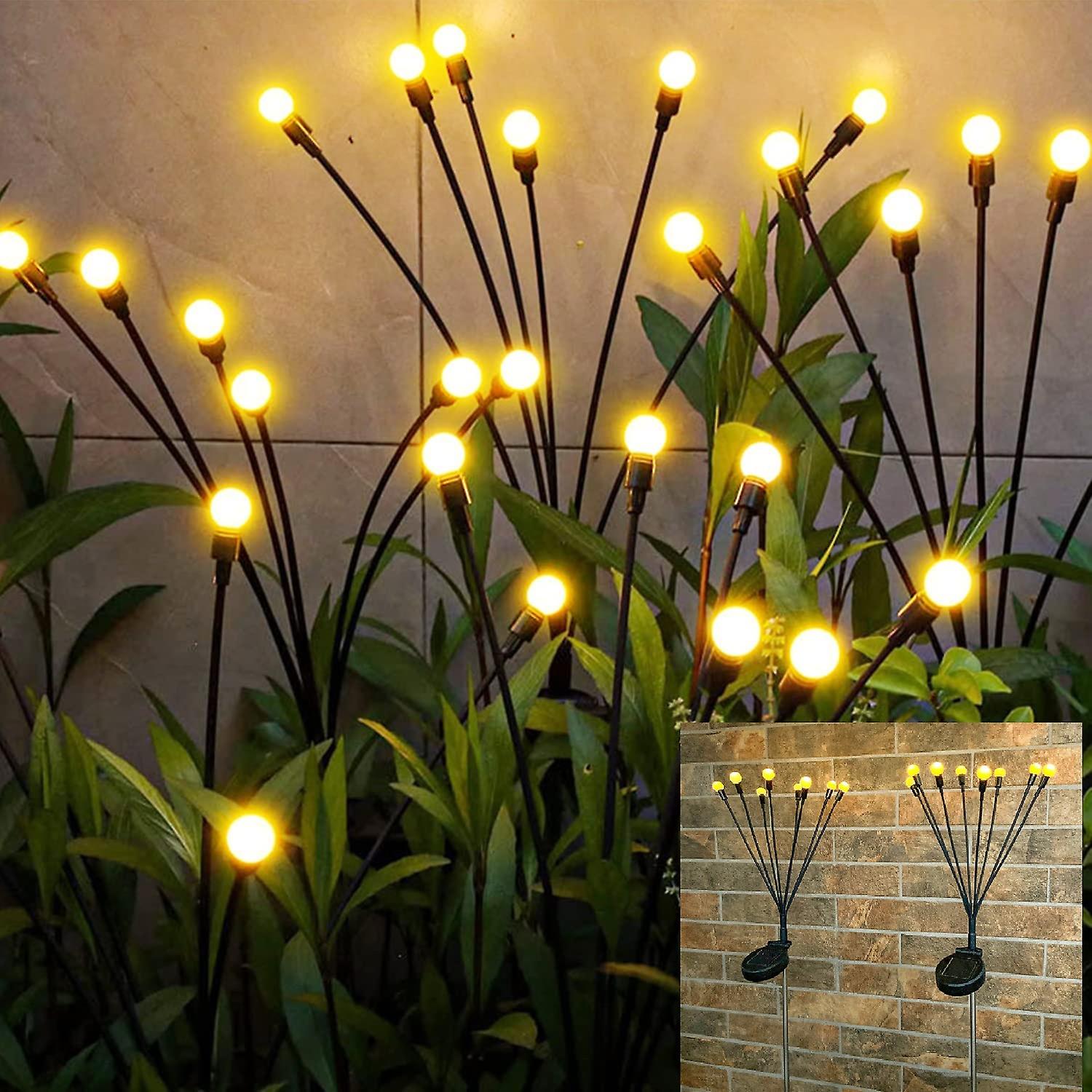 Solar Lights For Outside Solar Lights Outdoor Waterproof 8 Leds Sway By Wind Garden Decor Firefly Lights For Yard Garden Decor Pathway Patio Christmas