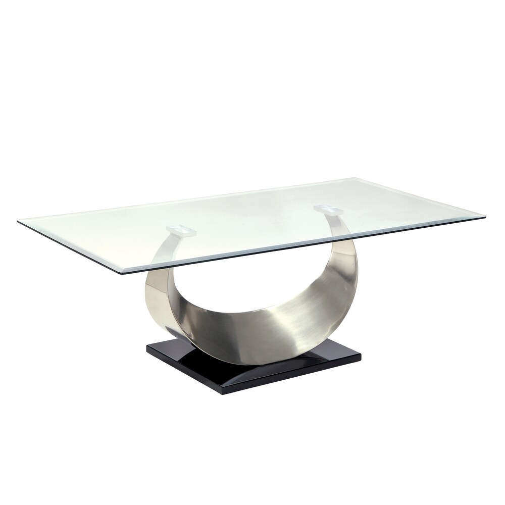 Heer Contemporary Silver 48 inch Metal 3 Piece Accent Table Set by Furniture of America