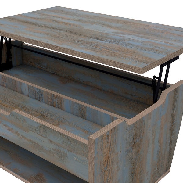 DH BASIC Rustic Lift-top Multi-storage 41-inch Coffee Table by Denhour