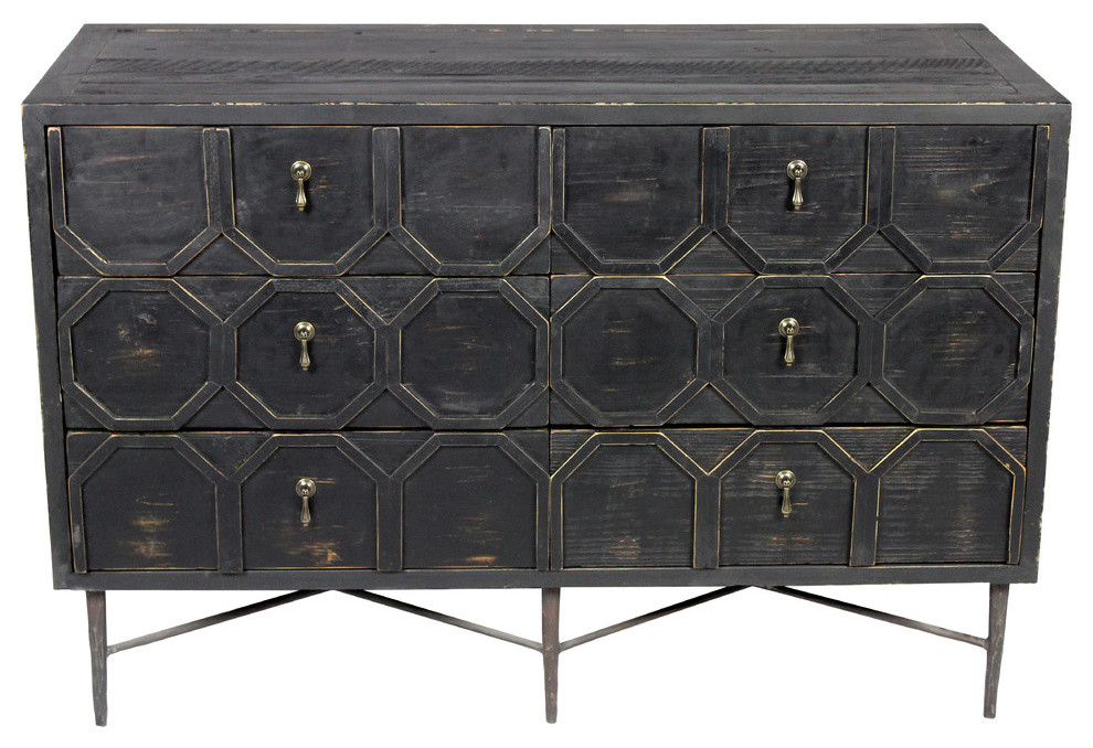 Aliso Samara 6 Drawer Chest  Recycled Pine On Iron Base   Industrial   Accent Chests And Cabinets   by Moti  Houzz