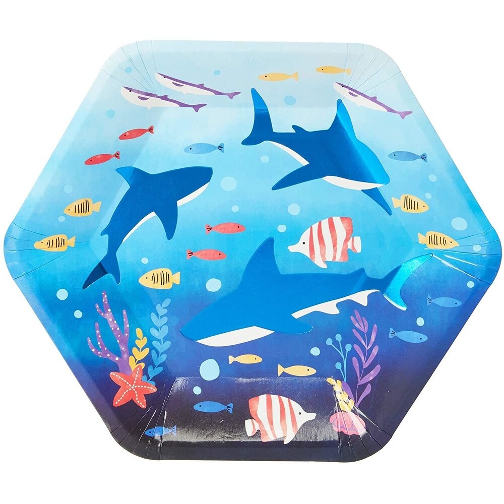 Shark Party Supplies  9 Inch Paper Plates (48 Pack)