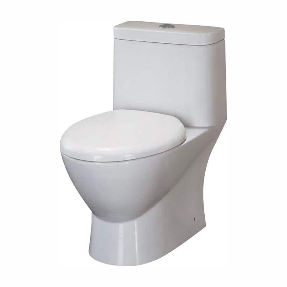 Fresca Serena 1piece 08  16 GPF Dual Flush Elongated Toilet in White