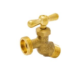 Everbilt 12 in. x 34 in. MIP x MHT Brass Hose Bibb Valve 102-303EB