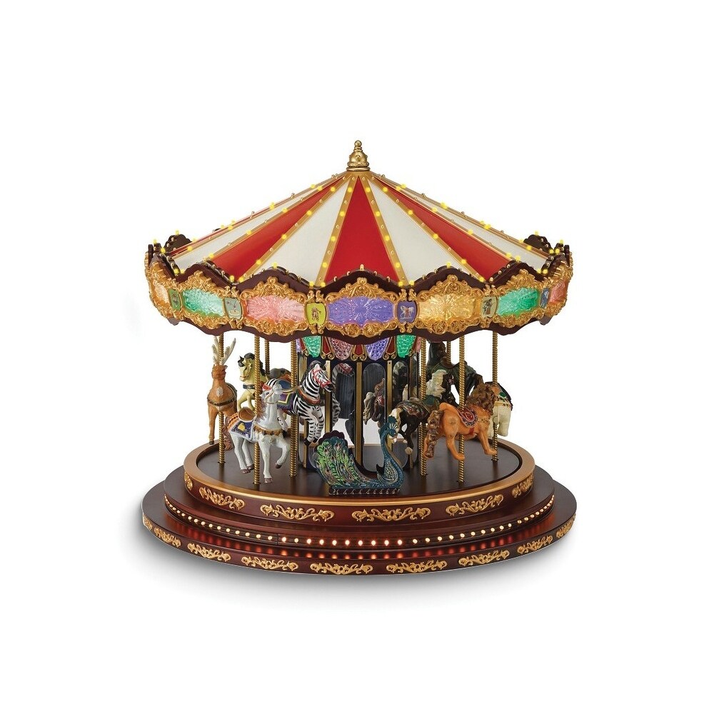 Curata Marquee Deluxe Lighted Rotating Carousel   Plays 20 Christmas Carols