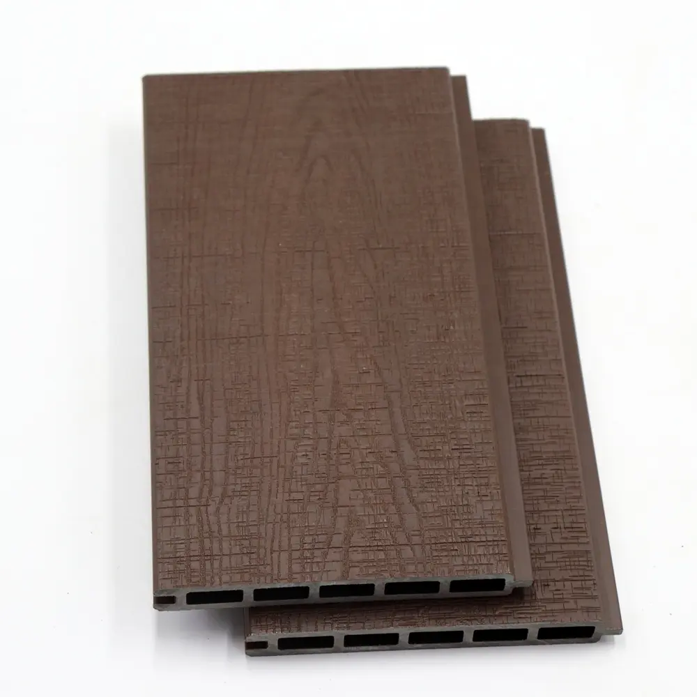 High quality custom 3d embossed wood plastic composite panel board outdoor wpc garden fence panel board