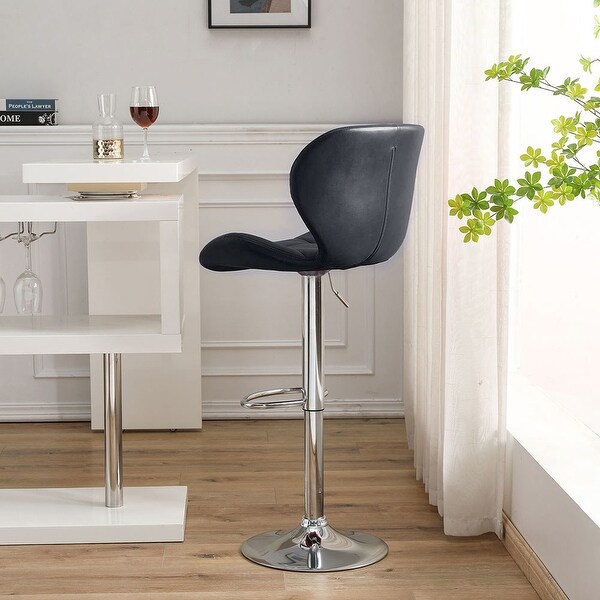 2pcs Modern Swivel Lift Bar Stool with Footrest