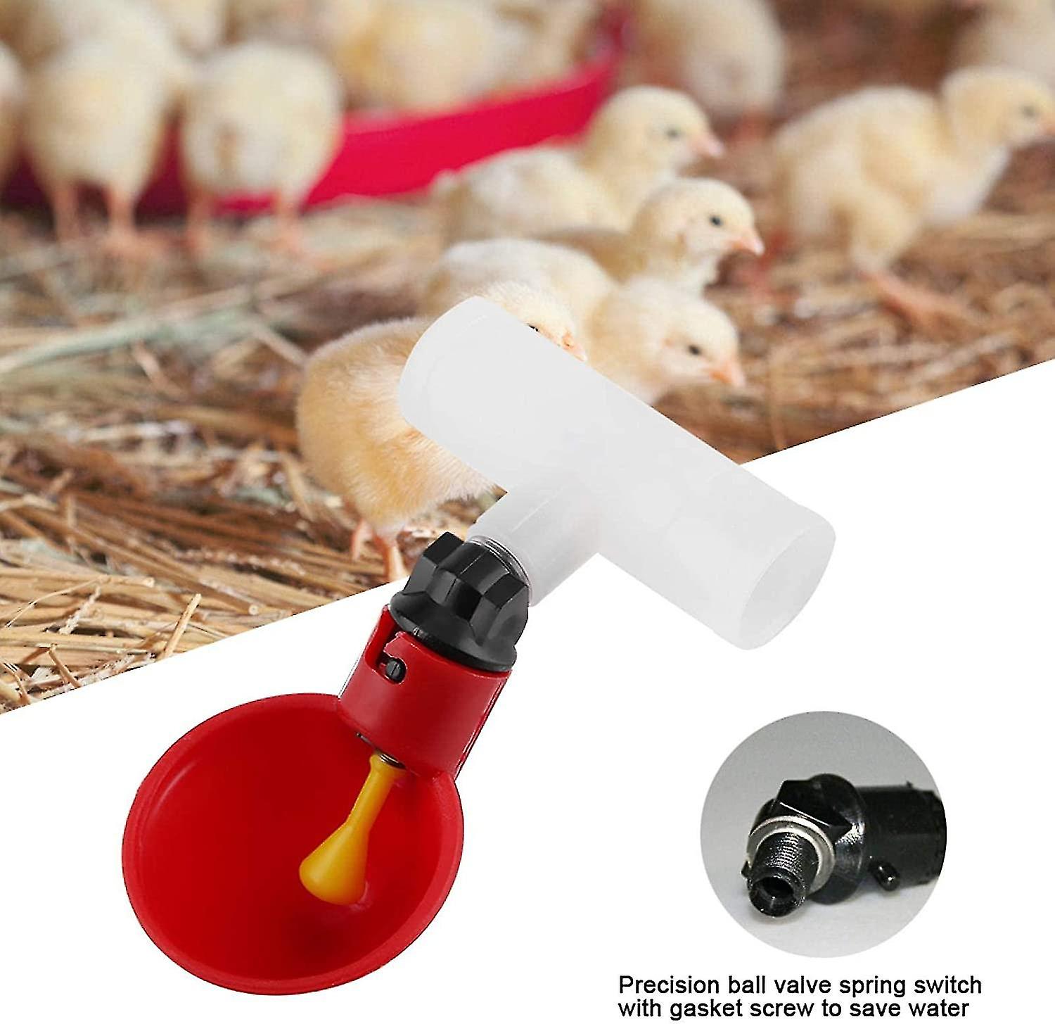 5pcs Poultry Water Drinking Cups，bird Feeder，chicken Hen Coop Arch Chicken Drinker Cups(20mm，1/2