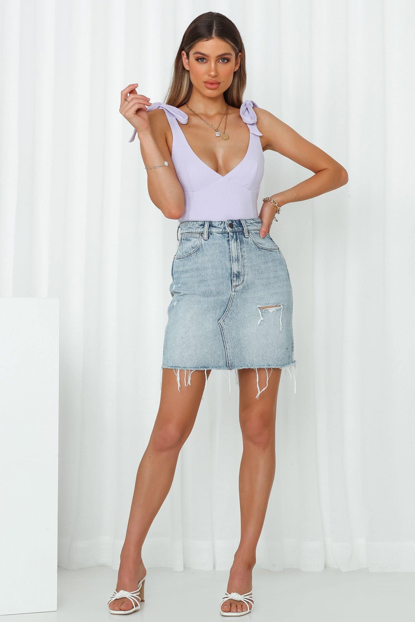 WRANGLER Hi Repair Mini Skirt Nevermind