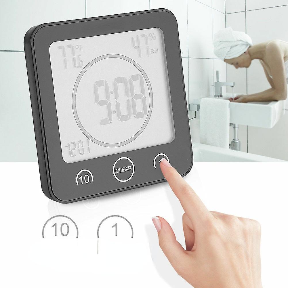 Waterproof Digital Shower Timer Clock Touch Screen Thermometer