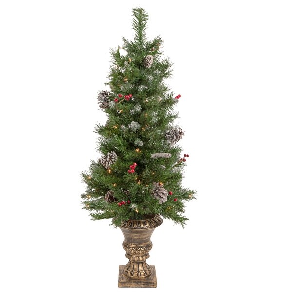 5Piece PreLit Frosted Verona Berry Pine Artificial Christmas Entryway Set