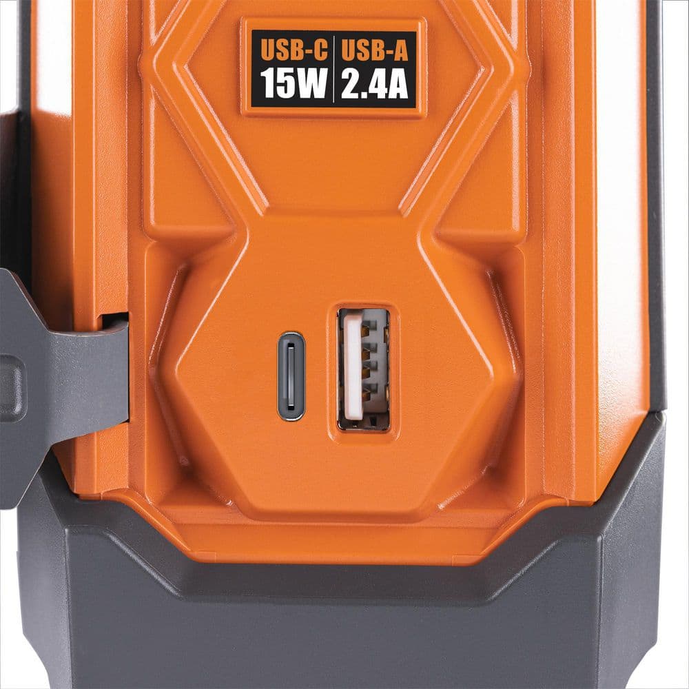 RIDGID 8 ft. Cord 6-Outlet, 2.4 Amp USB-A, 15-Watt USB-C, 2100J Surge Protector RG608UC