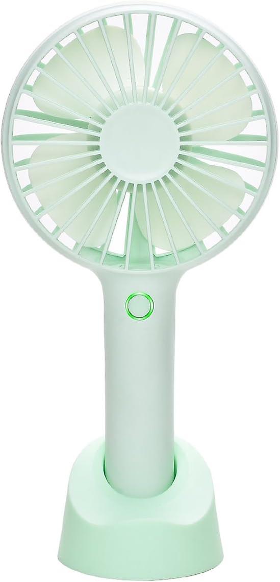 Mini Portable Usb Rechargeable Hand Held Handheld Fan With Base， 2500mah Battery， 4 Modes For Home， Office， Bedroom And Outdoor Travel (green)