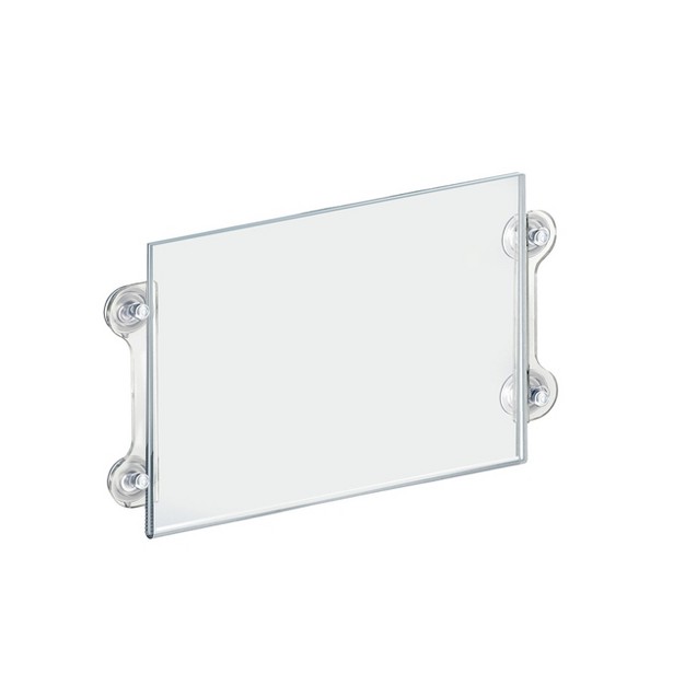 Azar Displays Clear Acrylic Window door Sign Holder Frame With Suction Cups 14 x27 x27 w X 11 x27 x27 h 2 pack