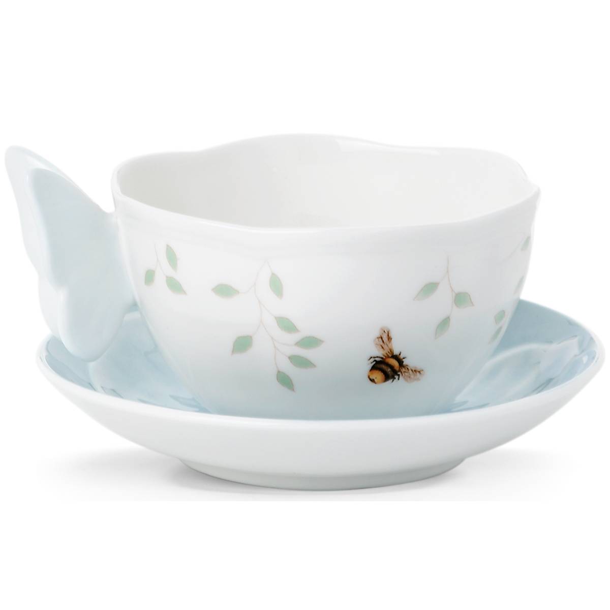 Butterfly Meadow Figural Blue Cup & Saucer