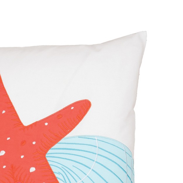 X 18 quot Starfish Trio Embroidered Throw Pillow