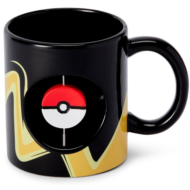 Just Funky Pokemon Pikachu amp Pokeball Spinner Ceramic Mug 16 9 ounces Black