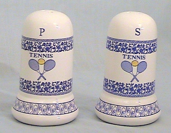 Antique Tennis Design Salt   038Pepper Shaker