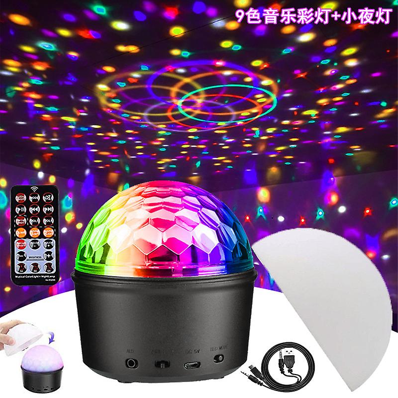 Stage Lights 9-color Small Magic Ball Lights Usb Crystal Magic Ball Music Lights Ktv Bar Colorful Rotating Lights