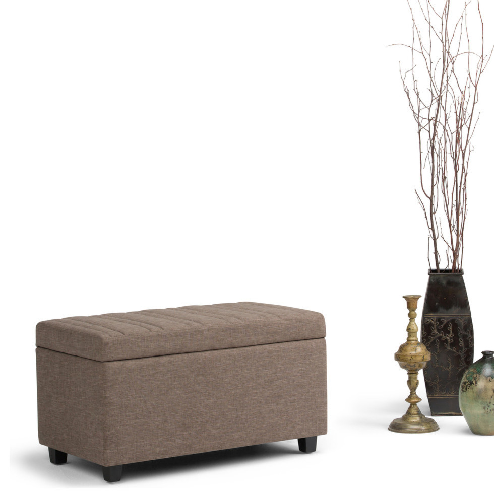 Darcy 34 quotContemporary Storage Ottoman   Transitional   Footstools And Ottomans   by Homesquare  Houzz