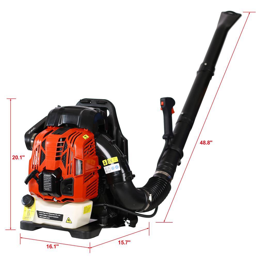 Huluwat 206 MPH 750 CFM 76CC 4-Stroke Gasoline Leaf Blower with Adjustable Shoulder Straps DJ-W46537478