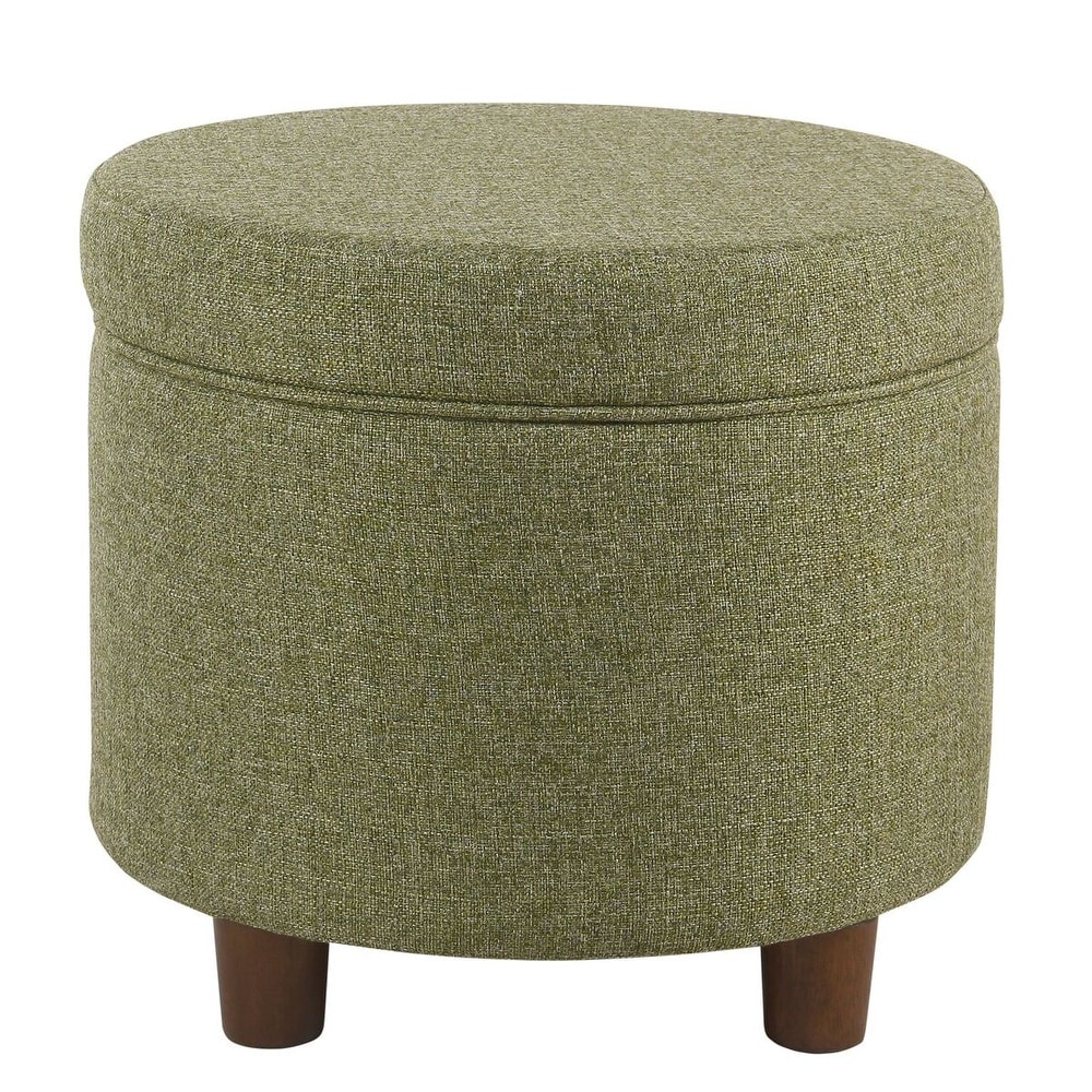 Porch   Den Parkchester Green Tweed Round Storage Ottoman