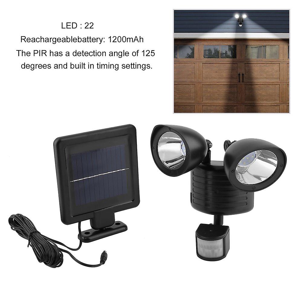 22 Led Solar Powered Security Light Waterproof Street Light Dual Flood Lamp