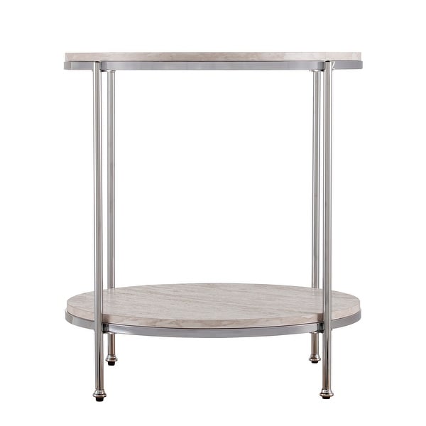 SEI Furniture Henderson Round Faux Marble Side Table