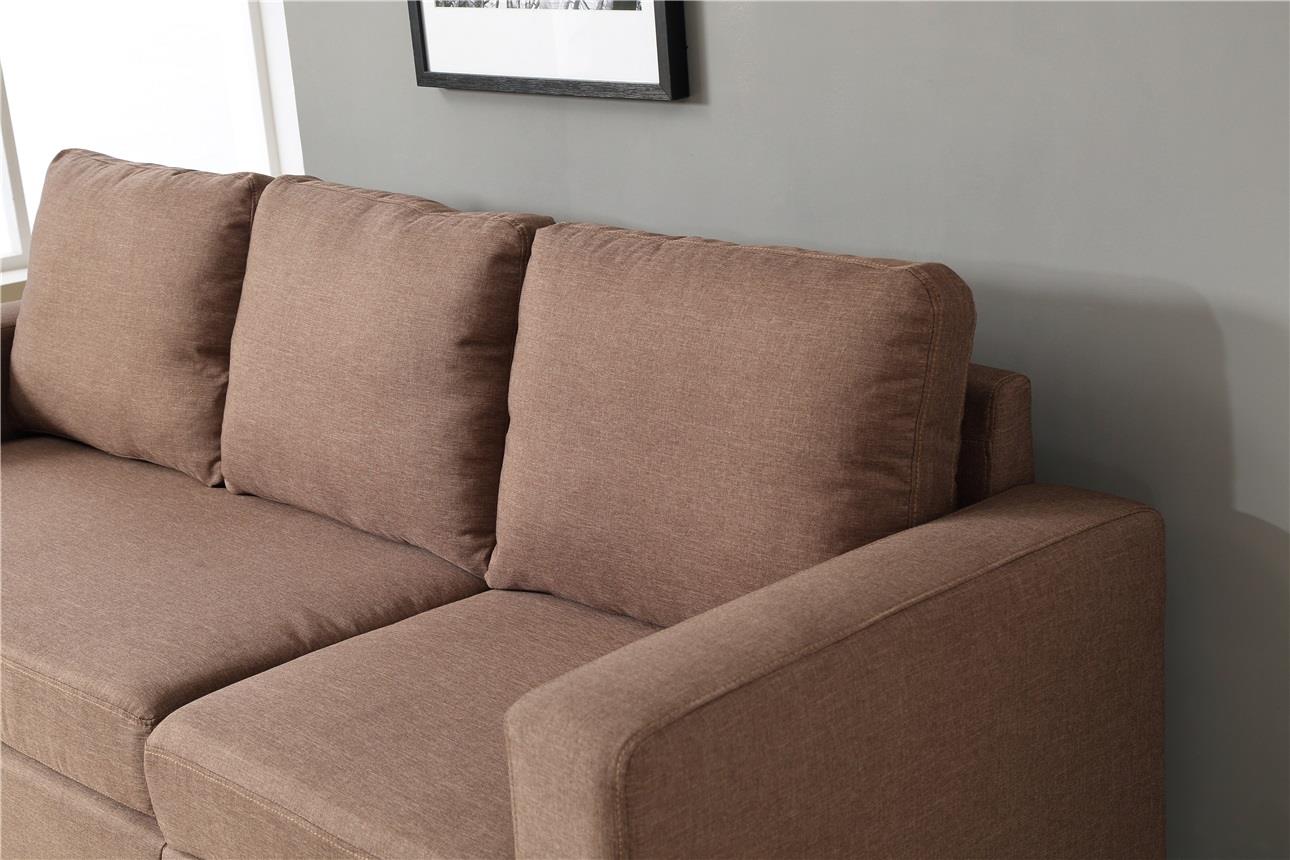 Nathaniel Home Alexandra Convertible Sectional-Color:Brown