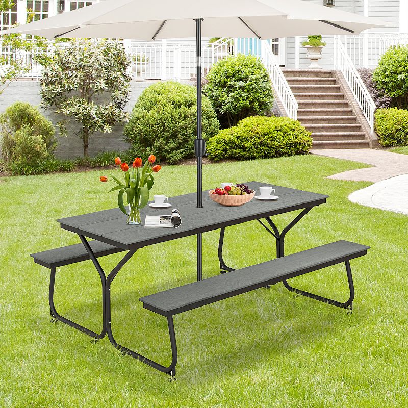 6 Feet Outdoor Picnic Table Bench Set for 6-8 People