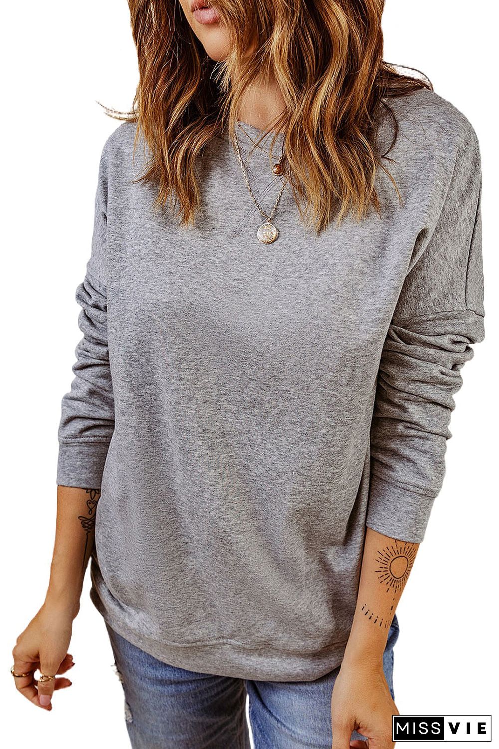 Crew Neck Long Sleeve Sweatshirt