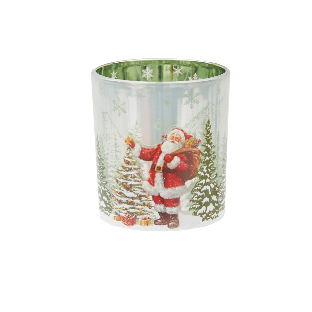 C amp f Home Snowy Tree Glass Container Small