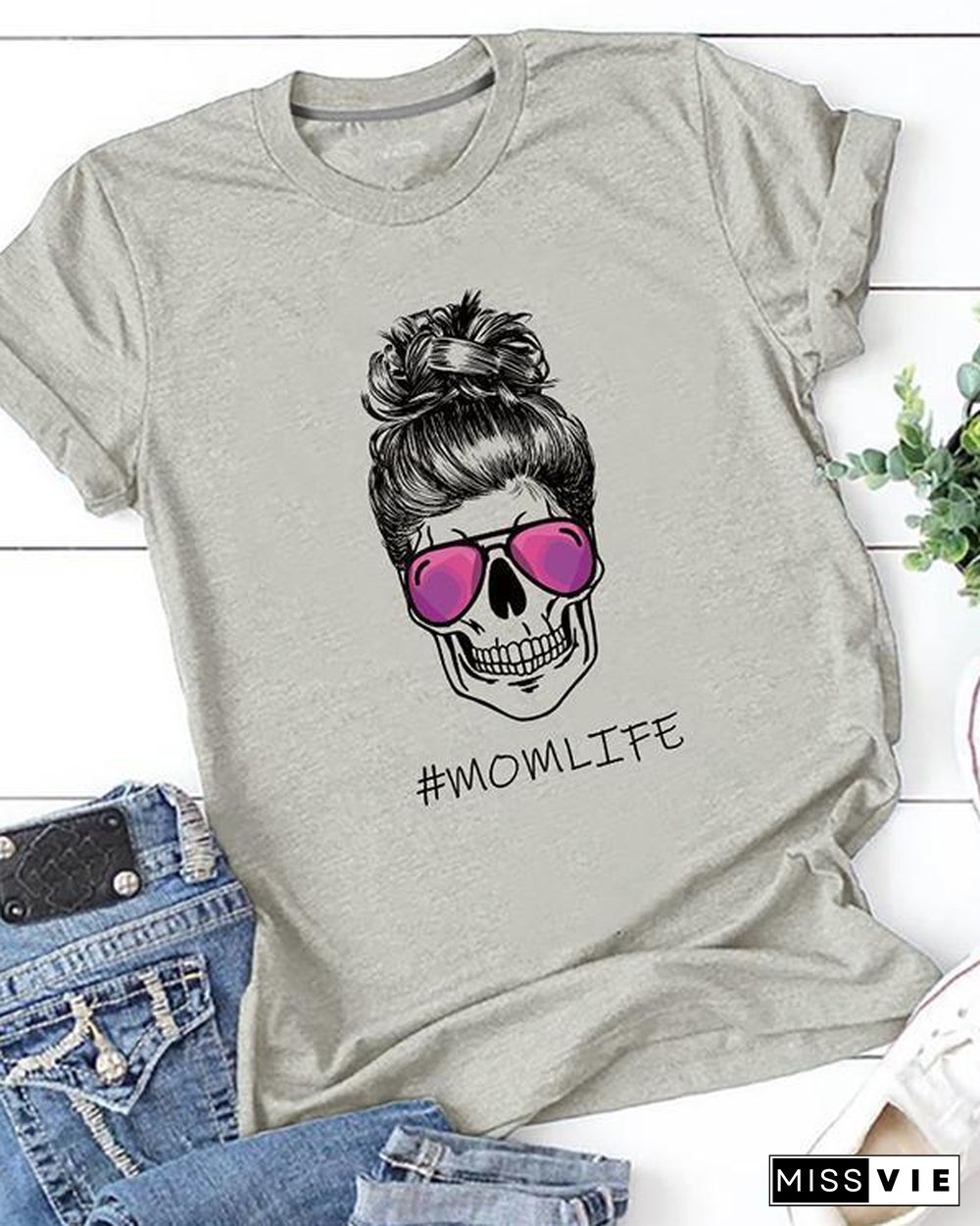 Mom Life Printed T-Shirt Tee