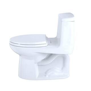 TOTO UltraMax 1-Piece 1.6 GPF Single Flush Elongated Standard Height Toilet CeFiONtect Cotton White SoftClose Seat Included MS854114SG#01