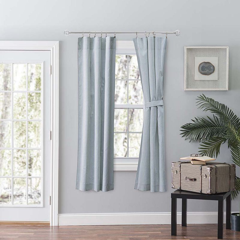 Curtain Plaza Classic Stripe Printed Stylish Tailored Panel Pair 3 Rod Pocket