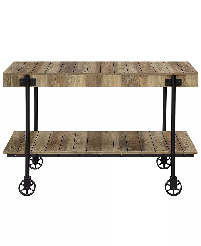 Furniture of America Luther 3 Piece Steel Industrial Coffee End Table Set