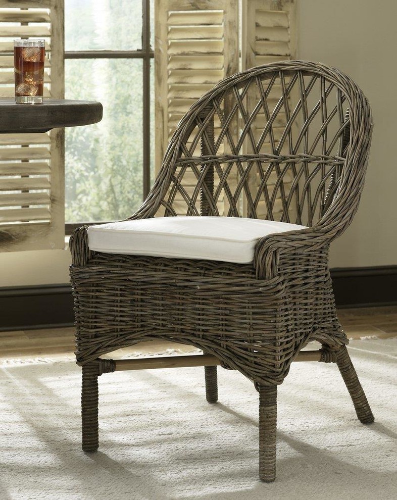 Dining Chair PADMAS PLANTATION Soft Gray   Tropical   Outdoor Dining Chairs   by EuroLuxHome  Houzz