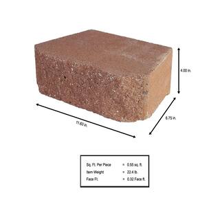 Pavestone 4 in. x 11.75 in. x 6.75 in. San Diego Terra Cotta Concrete Retaining Wall Block (144-Pieces46.6 Sq. Ft.Pallet) 81176