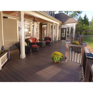 Fiberon ArmorGuard 1516 in. x 5-14 in. x 16 ft. Brazilian Walnut Grooved Edge Capped Composite Decking Board BRDVCG BW 16