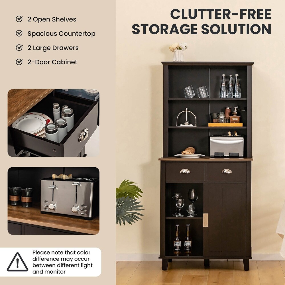 Gymax Freestanding Buffet Hutch Kitchen Pantry Storage Cabinet w/