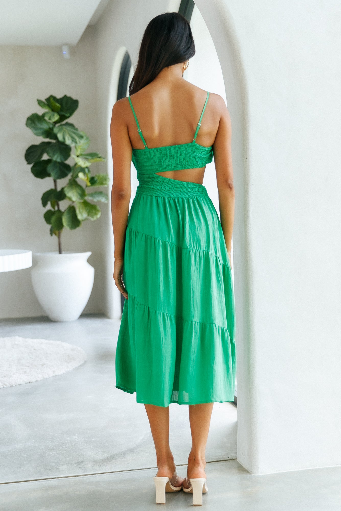 Get Lost In Your Eyes Midi Dress Green