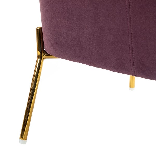 Nora Modern Velvet Accent Chair with Golden Metal Legs Set of 2 by HULALA HOME