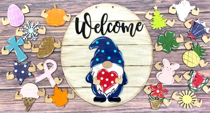 🔥 BIG SALE - 49% OFF🔥🔥 🎉-Cute 3D Seasonal Interchangeable Gnome Door Hanger