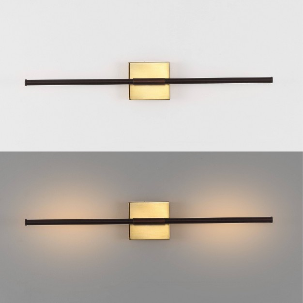 Makena Dimmable Integrated Led Modern Metal Wall Sconce Oil Rubbed Bronze brass Gold Jonathan Y