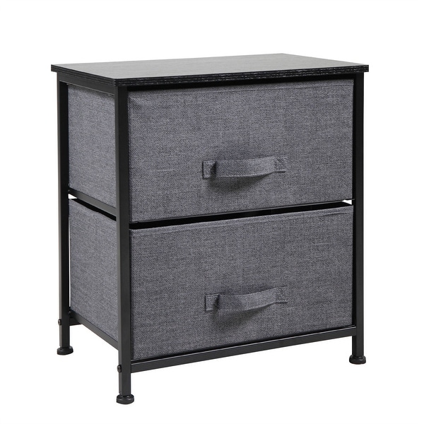 2-Tier Utility Dresser Side Table Nightstand